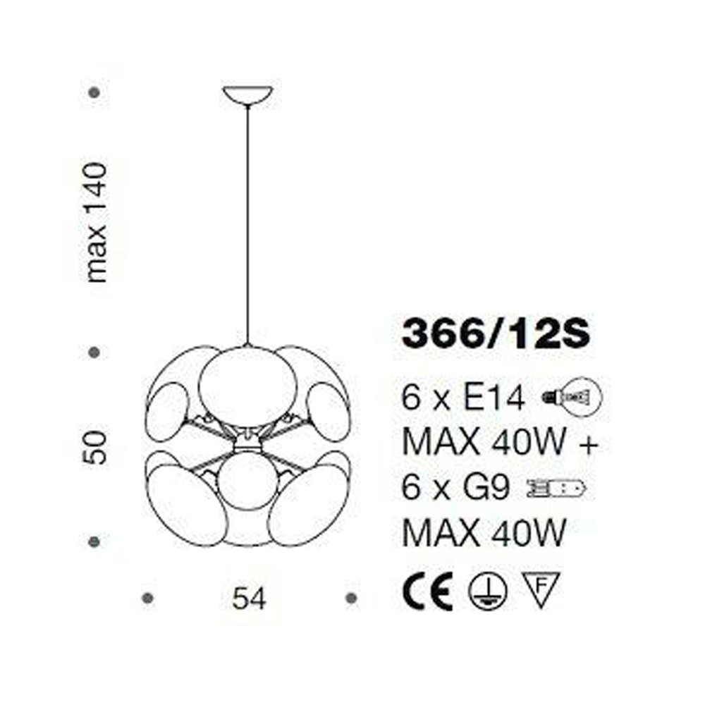 Люстра Idl MOIRA 366/12   картинка №1