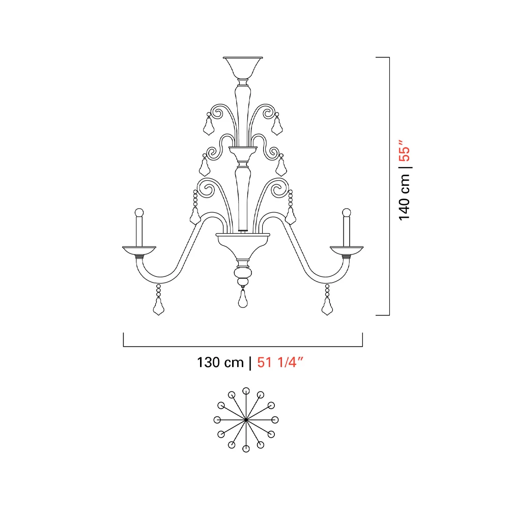 Люстра Barovier&Toso IZMIR 5555/12 картинка №5